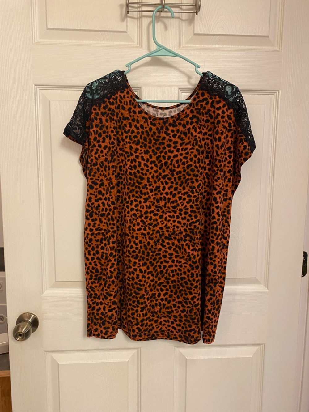 Torrid Orange and Black Leopard Knit Top 2